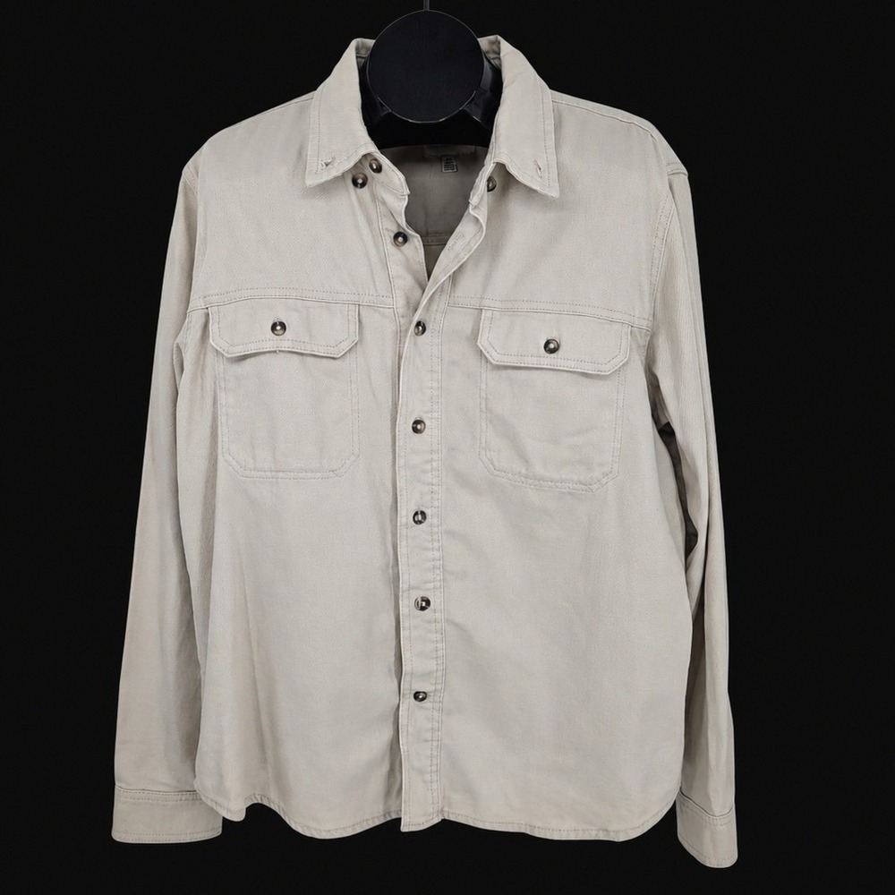 Lucky Brand Snap Front Shacket Ivory Shirt Jacket Long Sleeve Western Y2K Large